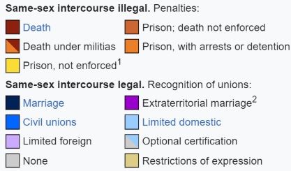 Homosexuality Legal Status - Key